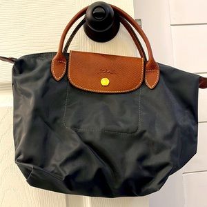 Gray Longchamp purse